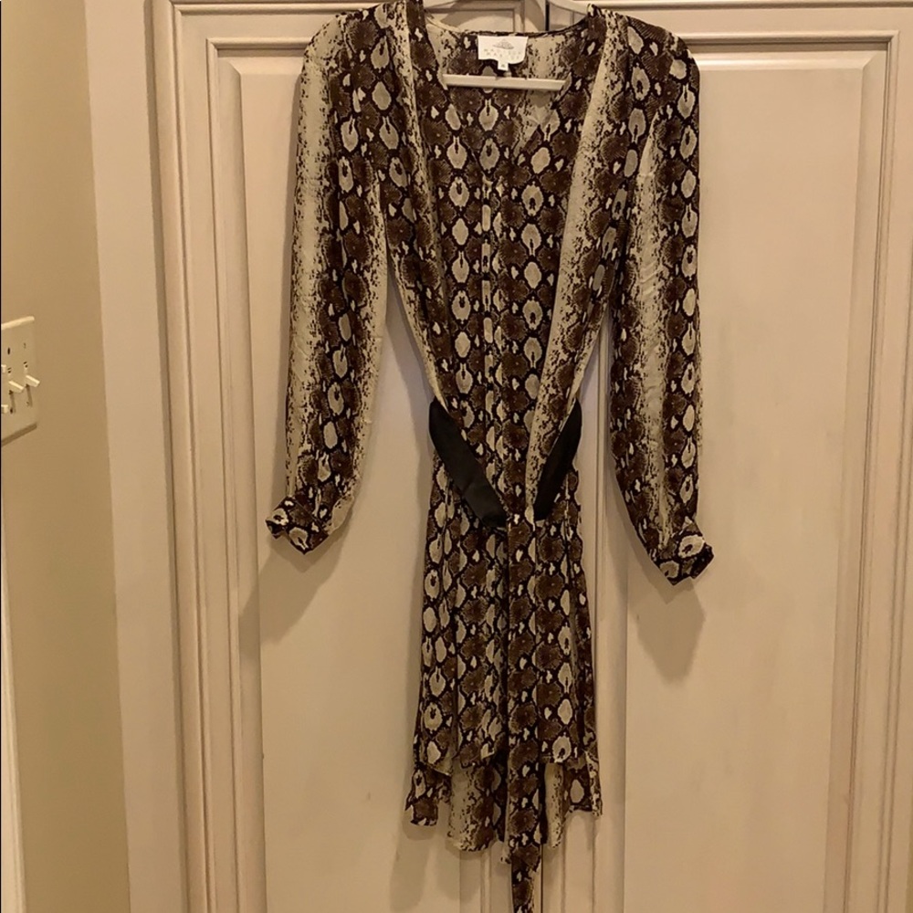 Madison Marcus snake print belted dress